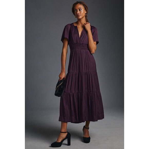 NWT Anthropologie The Somerset Maxi Dress XXS Purple - Picture 1 of 9